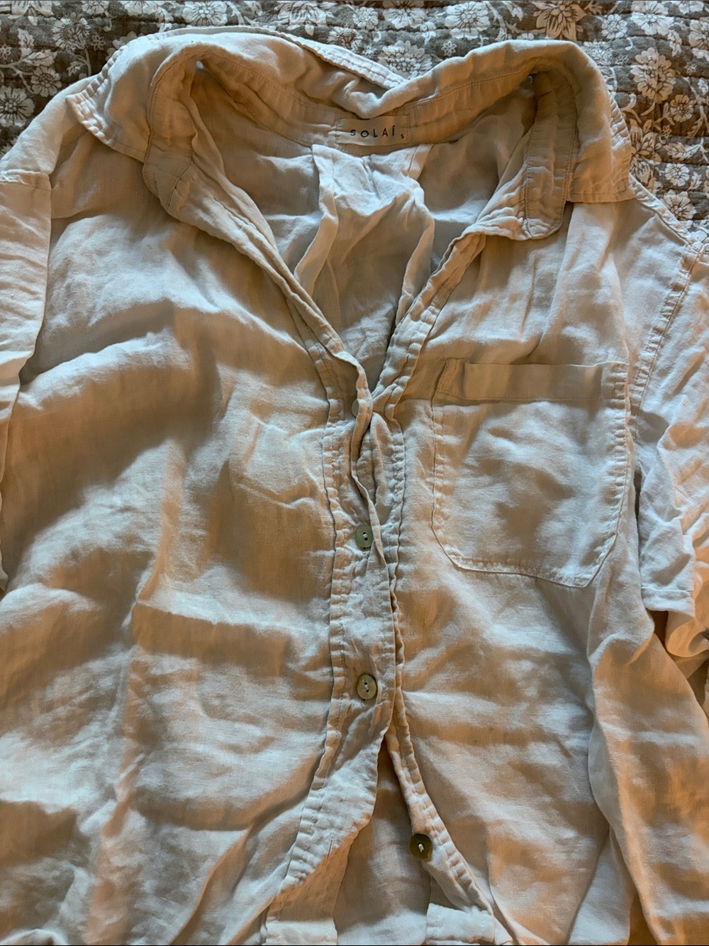 Solai Relaxed Button-Down Blouse in Cream